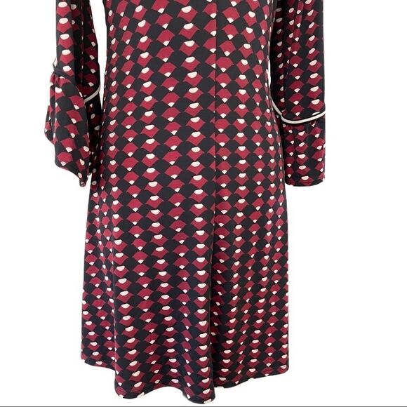 Lark & Ro Patterned V-Neck Dress Sz S - Picture 9 of 12